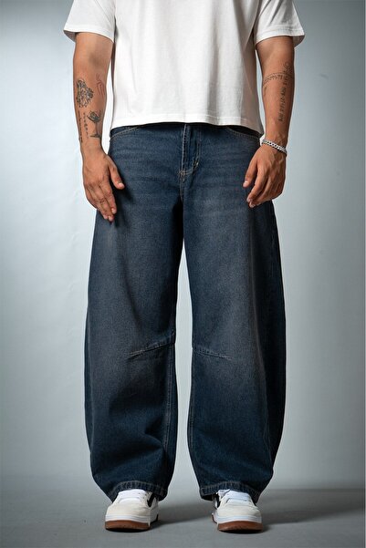GRJ denim Hustle Blue Barrel Fit Modern Baggy Men's Jean Pants