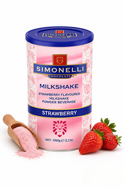 Simonelli Çilek Aromalı Milkshake Tozu 1000 g (1 kg) Teneke - Soğuk İçecek ve...