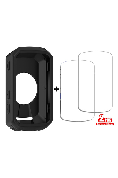 Choice4 Garmin Edge 850 black Edge850 TPU Silicone Case +2pcs Tempered Glass ...