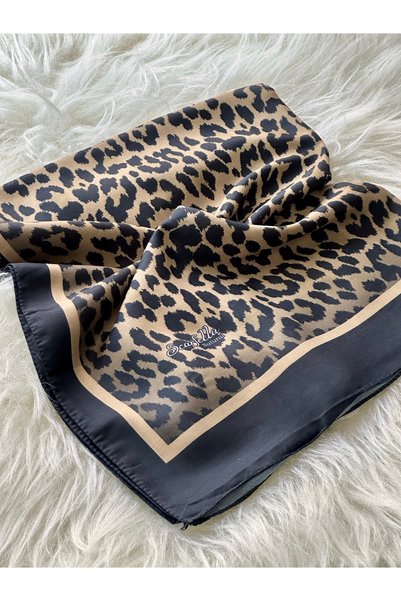 scarfella Leopar desenli Natural Şal