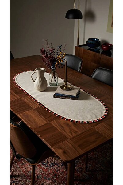homease Linen Fabric Decorative Oval Runner |   Suitable for Hand Processing ...