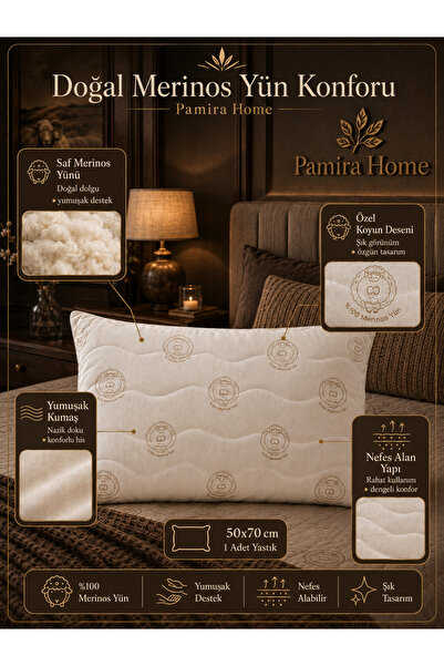 Pamira Home Natural Wool Pillow |   Orthopedic Neck Support, Anti-Sweat, Hypo...