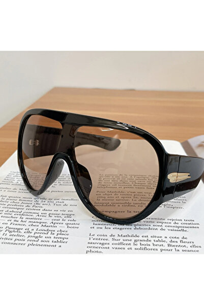 Choice3 Black Tea New Fashon Oversized One-piece Shield Sunglasses For Women ...