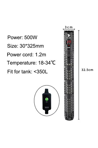 Choice Voltage 220V 500W Aquarium Submersible Heater Fish Tank Water Heating ...