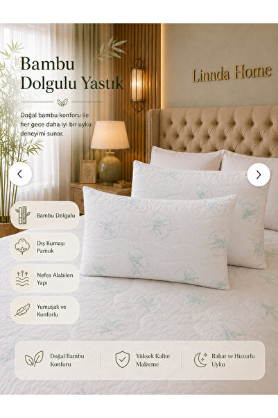 Linnda Home Premium Quilted Bamboo Pillow Set 2 Pieces