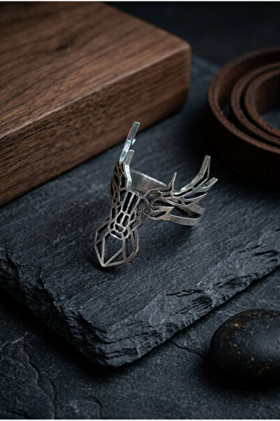 Begondio Deer Special Design Masculine Adjustable Men's Ring