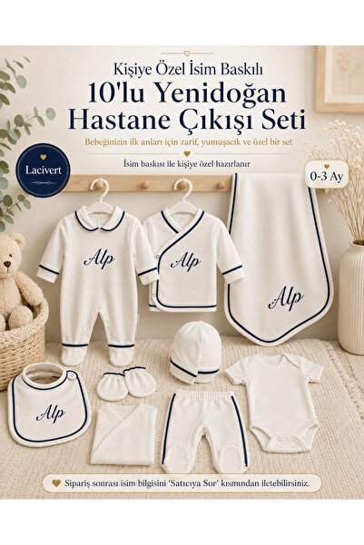 Emsera Atelier Kişiye Özel Isim Baskılı Biyeli 10'lu Yenidoğan Hastane Çıkışı...