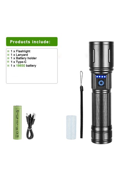 choice2 18650 battery 990000000LM LED Strong Light Flashlight Portable Rechar...