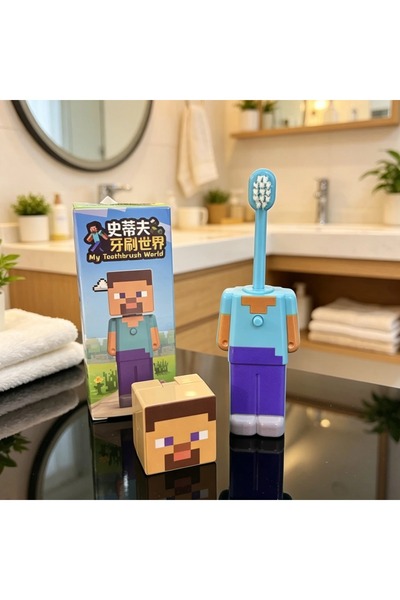 Choice Bandai A 1-4pcs Anime my world Scalable Toothbrush Cute MC Figures Tra...