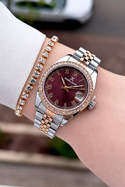 Daniel Klein Dial Claret Red Cord Bronze Metallic Color 32.5 mm 2 Year Warran...