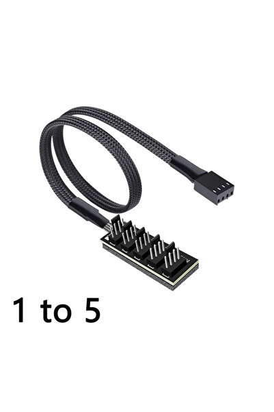 Choice1 1 to 5 Fan HUB PWM Fan Hub 1 to 5/6 PC CPU Cooling 4PIN Fan Power Cab...