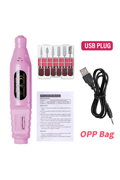 Choice9 USB Pink LINMANDA 6 In 1 Electric Nail Drills Kit Remove Polisher Man...