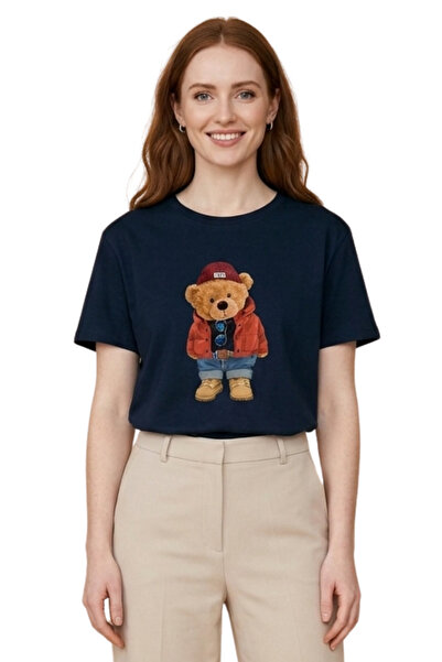 DK DAKSEL Teddy Bear with Jacket and Jeans Printed Oversized Regular Fit Unis...