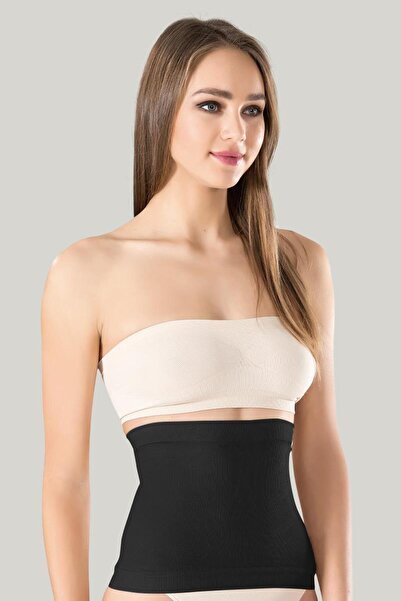 Miss Fit 34378 Women's Black Waist Corset Silicone