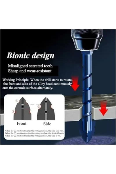 choice2 Hexagonal 8mm Tile Drill Bit High Hardness Eccentric Drill Precision ...
