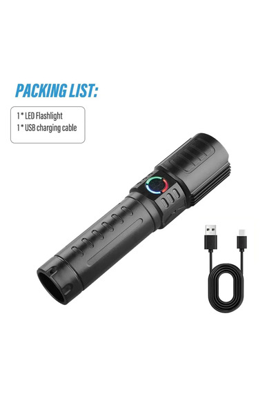 Choice YD2319 Super Bright LED Flashlight with P50 Beads Zoomable Rechargeabl...