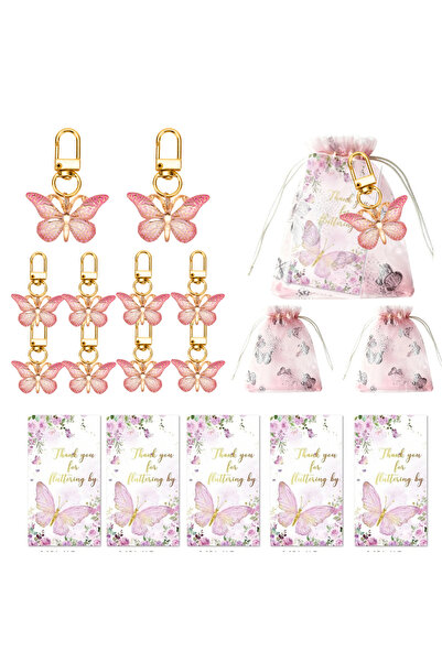 Choice 12set 36pcs, Butterfly Keychain Gift Set, 12pcs Acrylic Pink Keychains...