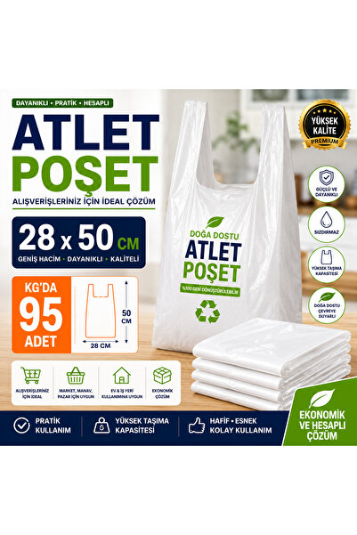 Yılmaz Ambalaj A Kalite Hışır Atlet Poşet Orta Boy 28*50 1 KG
