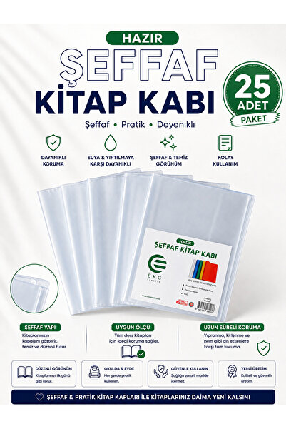 EKC Plastik Hazır Şeffaf Kitap Kabı