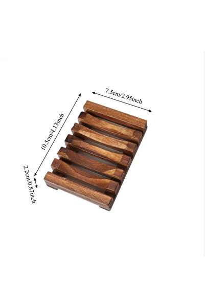 Choice Brown Creative Wooden Soap Holder Drainage Rack Carbonized Bamboo Bath...