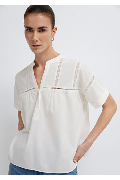 Mavi Ecru-Bluse mit Stickerei-Detail 1211431-70057