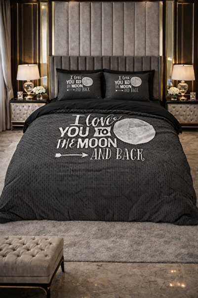 Sleeptime Lenjerie de pat dublu, microfibra, 3 piese, 200x200/220 cm – Moon a...