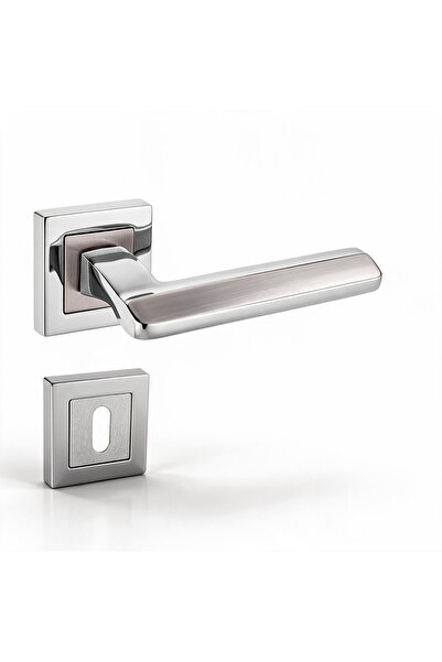 Nobel Ultra Door Handle Nickel Inox Square Badge Oda