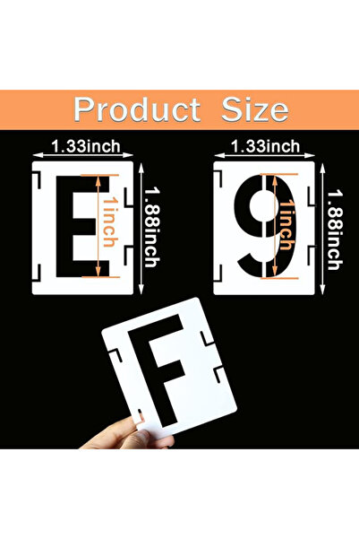 Choice 1 inch 42 pieces of letter hollow templates, reusable artistic fonts, ...