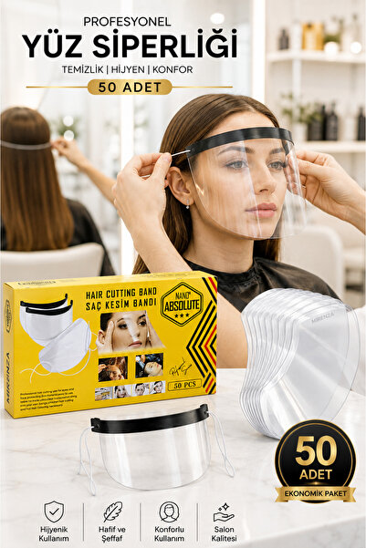 mirenza cosmetic 50'li Saç Kesim Bandı Şeffaf Yüz Koruyucu Saç ve Su Engelley...