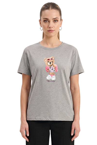 DK DAKSEL Daksel Women's Multicolor Too Cute Teddy Bear Printed Oversize Cott...
