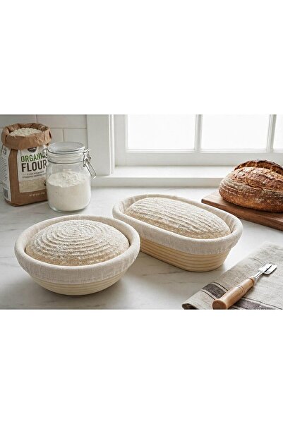 Genel Markalar Yuvarlak Ekmek Hamur Mayalama Sepeti Bezli 22x9 cm Yuvarlak 22X9 Bezli