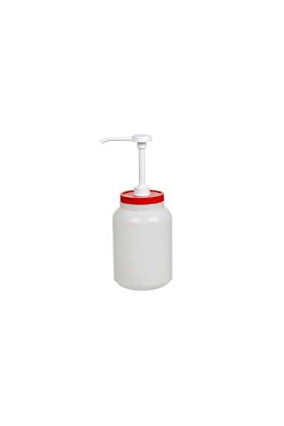 Bora Plastik Ketchup Bottle with Pump 2000 Cc Pbo2140 - Red Cap