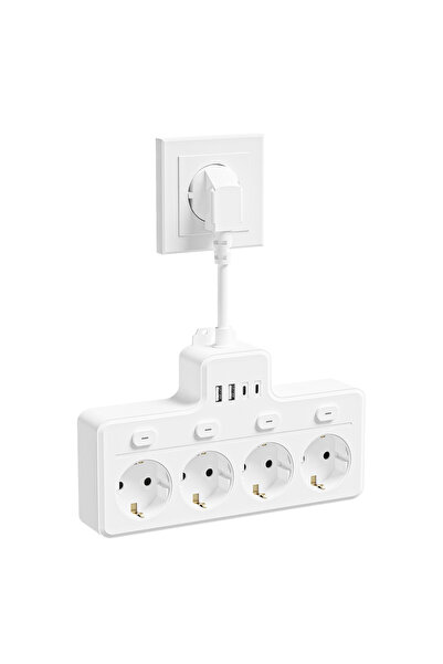 choice2 220V EU 4 short-line-white 8-in-1 EU power board, multi-switch power ...