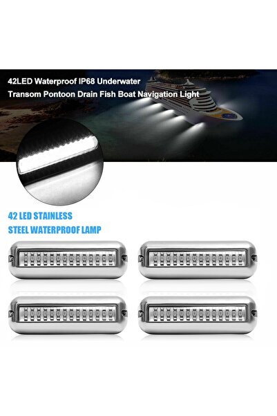 Choice 4PCS white 42 LED Waterproof Marine Boat LED Light Underwater Pontoon ...