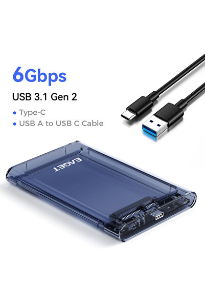 Choice 6Gbps Type C Eaget HDD Case 2.5in SATA to USB 3.0 Hard Drive Enclosure...