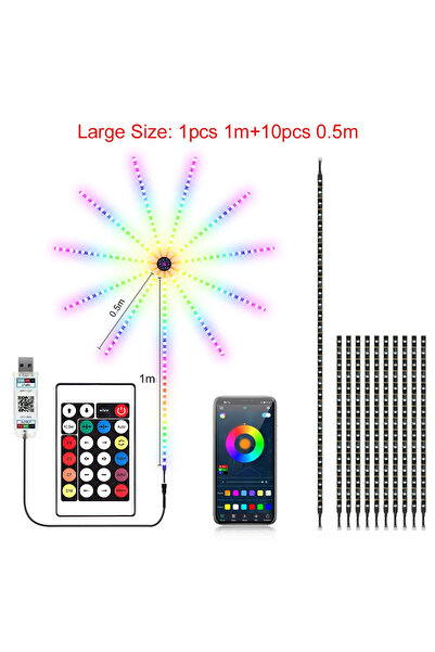 Choice 1PCS RGBIC Firework Strip Lights LED Bluetooth APP Control Neon Strip ...