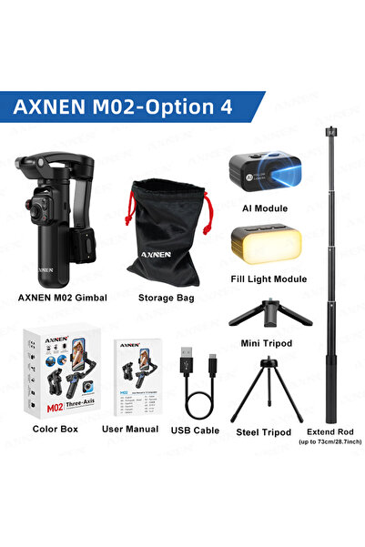 Choice1 AXNEN M02-Option4 AXNEN M02 Phone Stabilizer 3-Axis Foldable Handheld...
