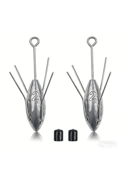 Choice 2oz(56g) - 2pcs Sputnik Sinker Long Tail Fishing Weights Anti-Snag Sur...