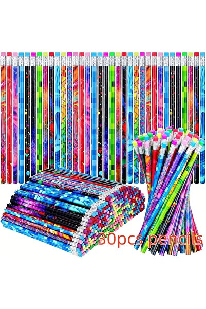 Choice 30pcs 30/60pcs Wooden Pencils with Erasers: Sketching Pencils for Stud...