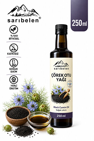 sarıbelen Çörekotu Yağı 250 ml | Soğuk Sıkım %100 Saf