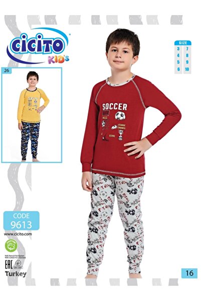 Cicito Boy's Cotton Elastane Fabric Pajamas Set 9613