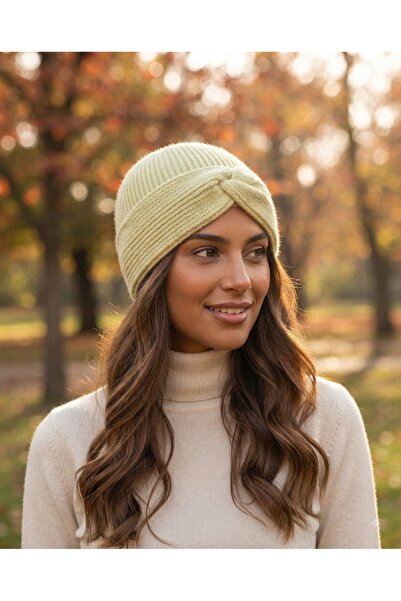 Fonem Women's Turban Beanie Fo 2570 Lemon Knotted/Twisted Front Model, Ribbed...