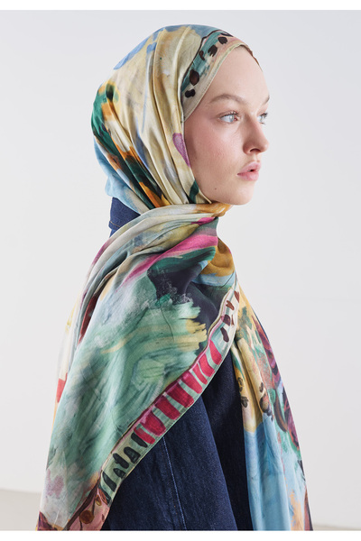 Freshscarfs Model jucăuș de paletă, șal din viscoză Rami, violet