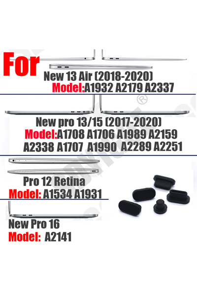 Choice 5pack Soft Silicon for Macbook Pro Air 13 15 16 M1 M2 M3 A2442 A2485 A...