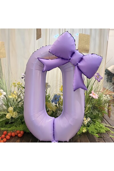 Choice5 NUMBER 40inch HG9151-0 2pcs 40inch Cream Purple Number 0-9 Balloon wi...