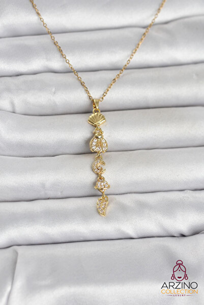Generic Brand 316L Steel Gold Color Sea Themed Y Model Zircon Stone Women's N...