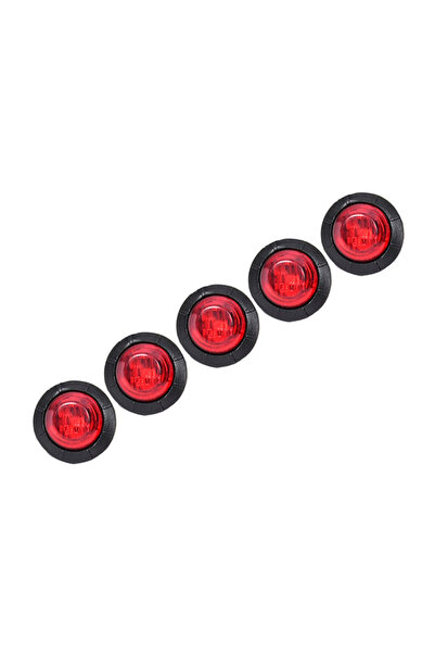 Choice7 Red 5PC 5P/10P 12-24V 3/4" Round LED Side Marker Lights Clearance Fro...