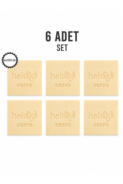 Hakiki Store 6 Pieces of Natural Laurel Soap 150 Gr |   Purifying Hair and Sk...