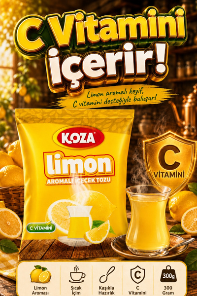 Koza Gurmelerin Seçimi Limon Aromalı Muhteşem Lezzet Limon Çayı Premium İçece...