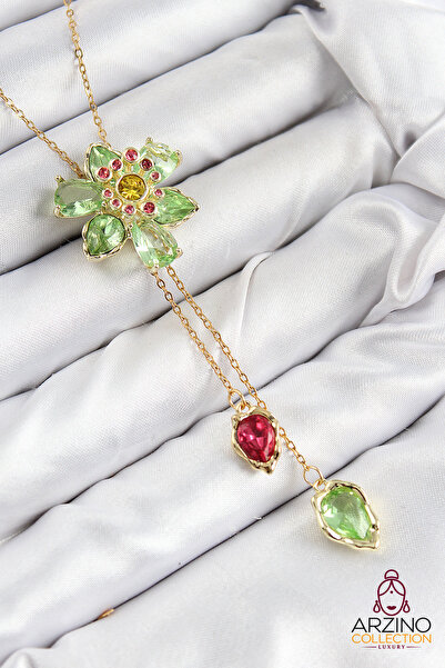 Generic Brand Vip Brass Zircon Stone Flower Model Gold Color Women's Necklace...